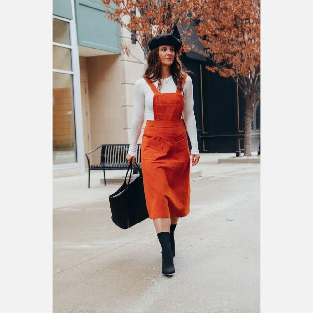 NWOT Free People Suede Apron Dress